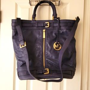 Michael Kors navy blue leather purse
